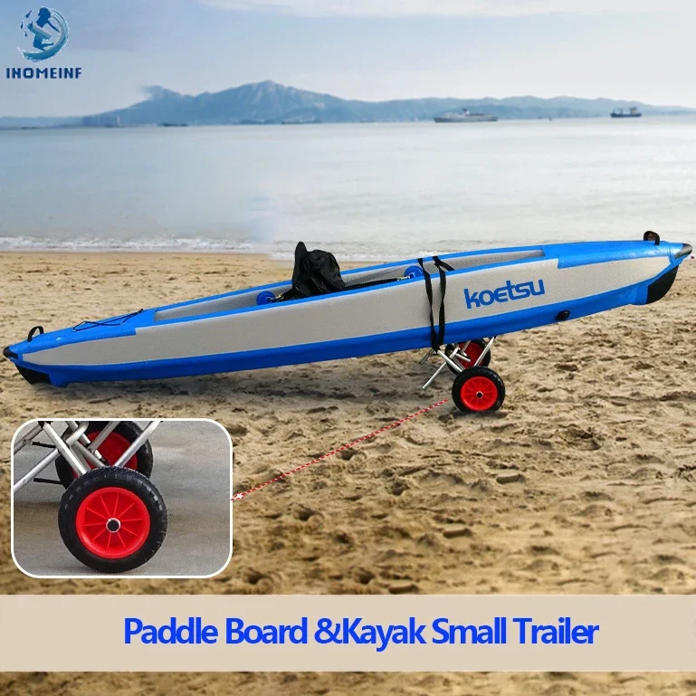 Universal Alloy Canoe Kayak Trailer Rafting Boat Remove Trailer for Lure Paddle Board &Kayak Paddle Board Kayak Trolley