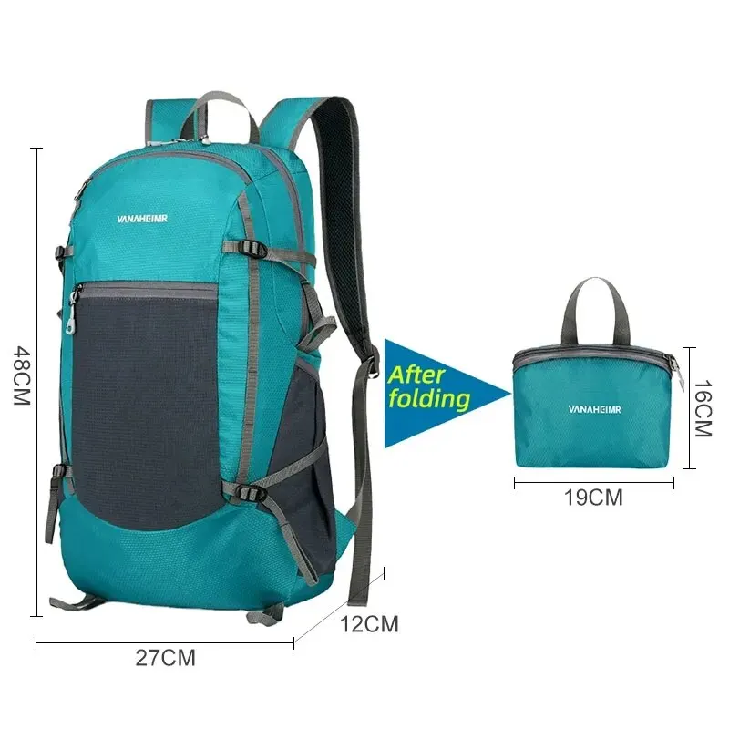 Portable Foldable Waterpr Backpack Folding Mountaineering Bag Ultralight Outdoor Climbing Cycling Travel Knapsack Hiking Daypack