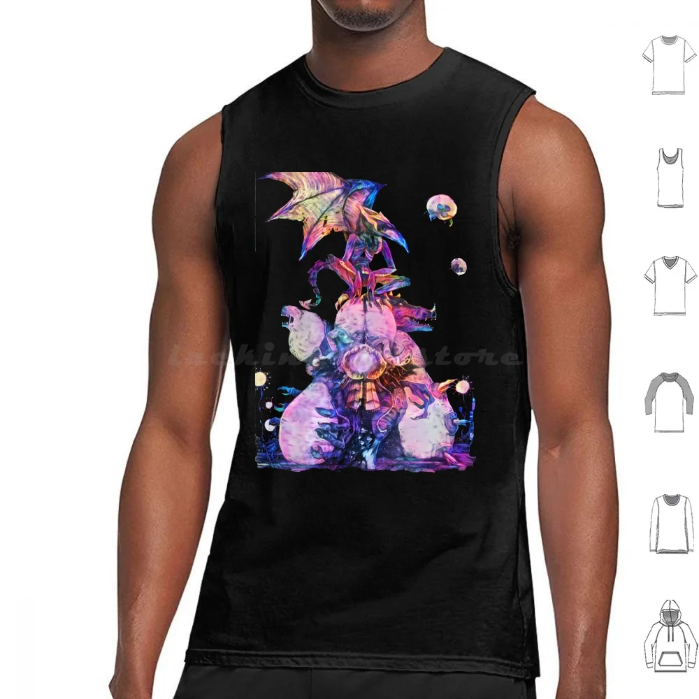 Metroid Tank Tops Print Cotton Metroid Super Smash Bros Samus Aran Smash Gaming Video Game Games Videogames Space