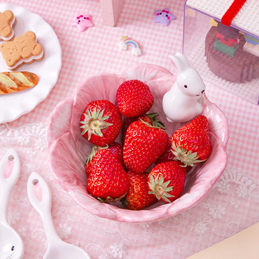 

2 шт., керамическая миска с ручной росписью, милый кролик, дизайн, салат, десерт, конфеты, фруктовый суп, миска для хранения, домашняя посуда, бытовая посуда