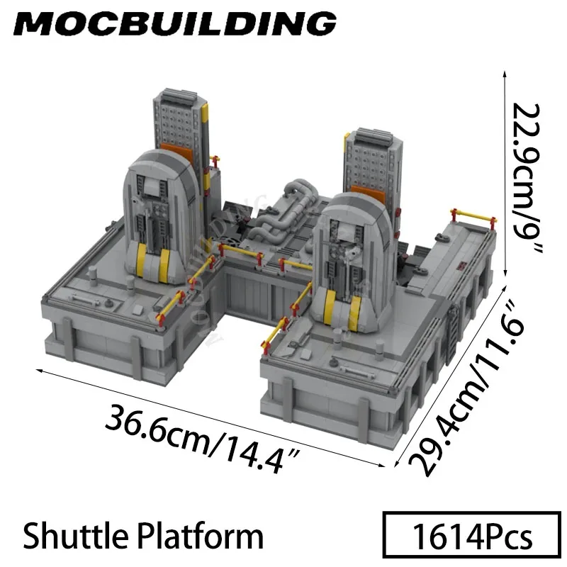 Plataforma de nave espacial escala 1:70, almofada de lançamento para lançadeira espacial 10283, brinquedos compatíveis, presentes, exibição de cidade, blocos de construção, brinquedo