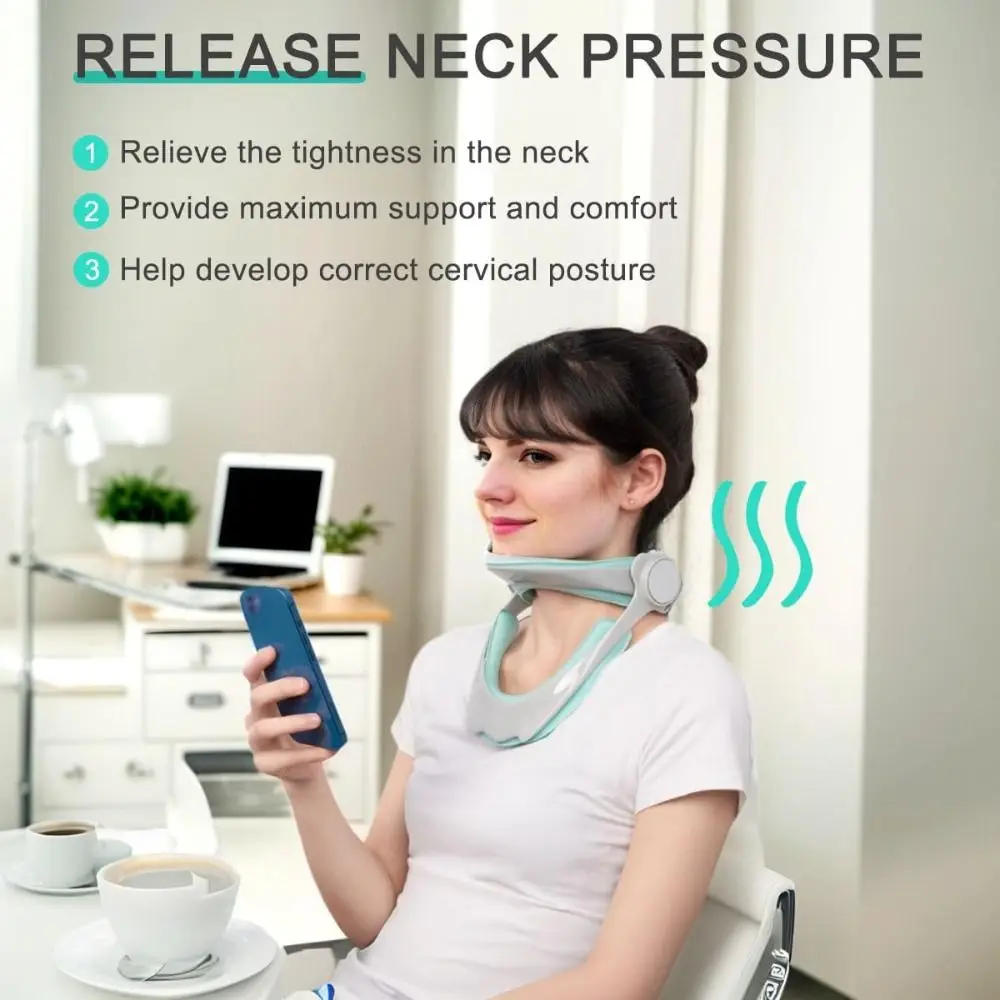 Health Posture Correction Neck Brace Adjustable Soft Neck Stretcher Breathable Cervical Neck Traction Device