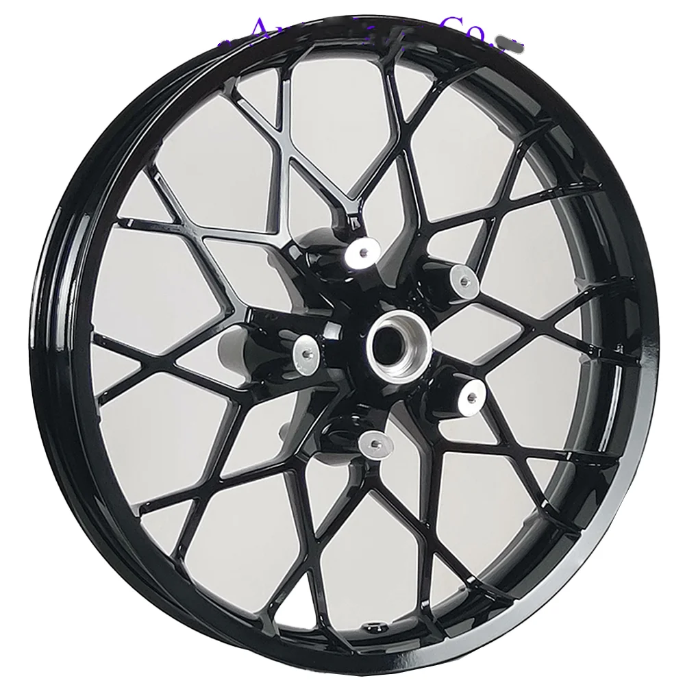 جنوط عجلات دراجة نارية مخصصة مقاس 21 بوصة 22 بوصة 23 بوصة 24 بوصة باللون الأسود اللامع مقاس 21 بوصة لـ Road King