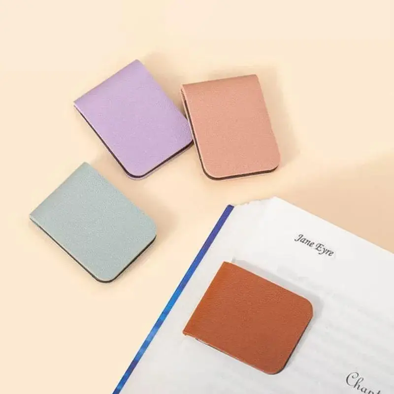 New Leather Magnetic Bookmark Rectangle Shape Diy Book Reading Tracker Elegant DIY Bookmark Book Reading