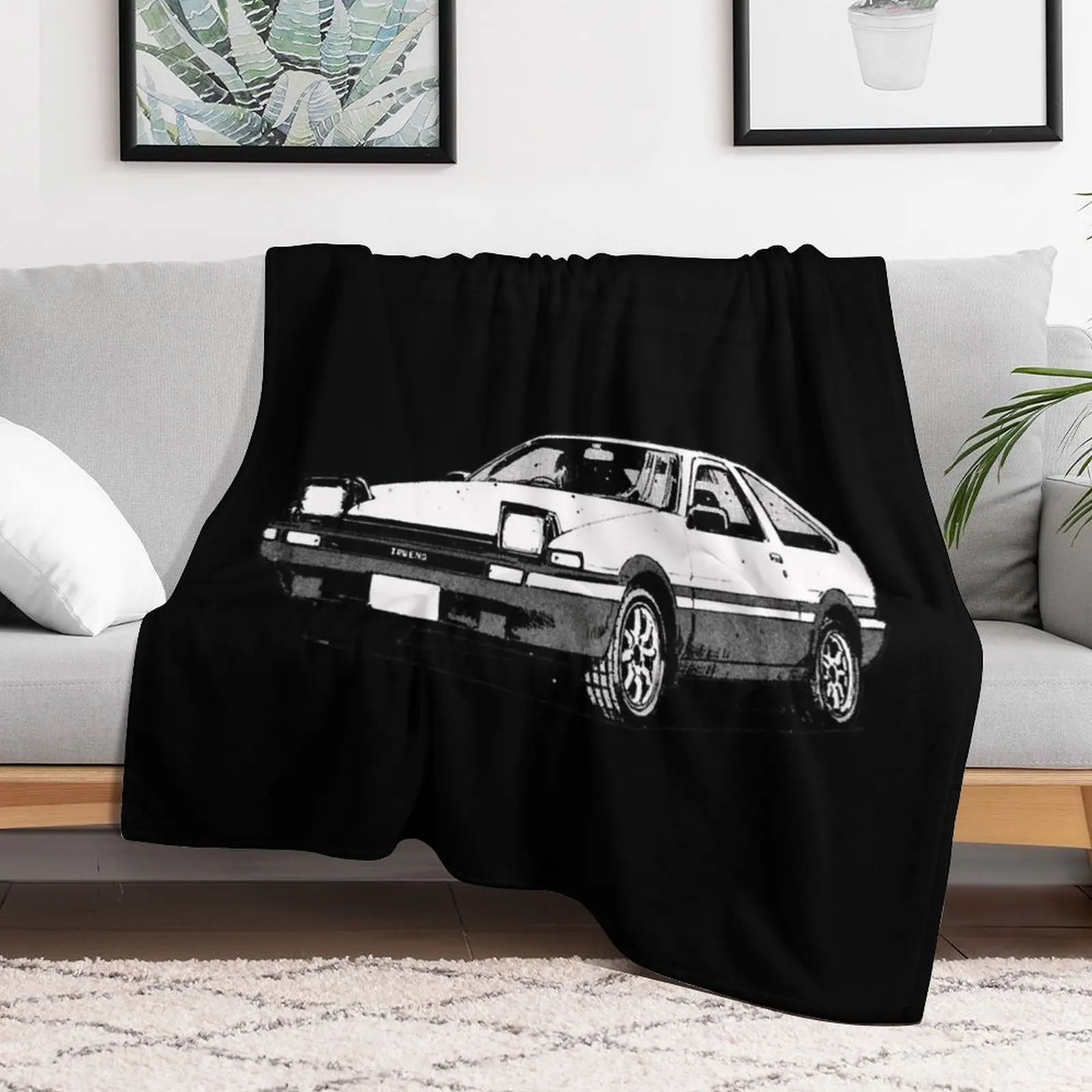 Initial D Fujiwara Tofu Shop AE86 Manga Throw Blanket wednesday Retros Thin Blankets