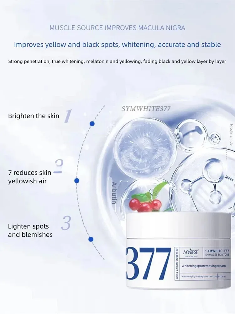 Crema correttore sbiancante per lentiggini da 50 g - Schiarisce la pigmentazione della melanina Rimuove le macchie scure Melasma Illumina la pelle