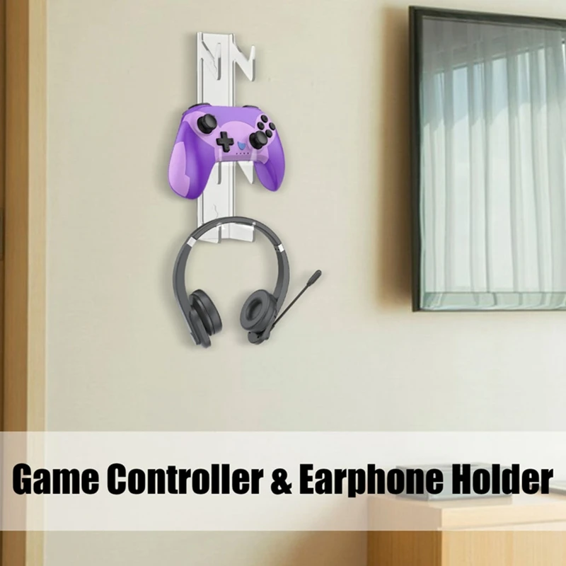 2PCS 2-Tier Universal Game Controller Headset Holder Stand Kit For Controller Stand Clear Headphone Holder Kit