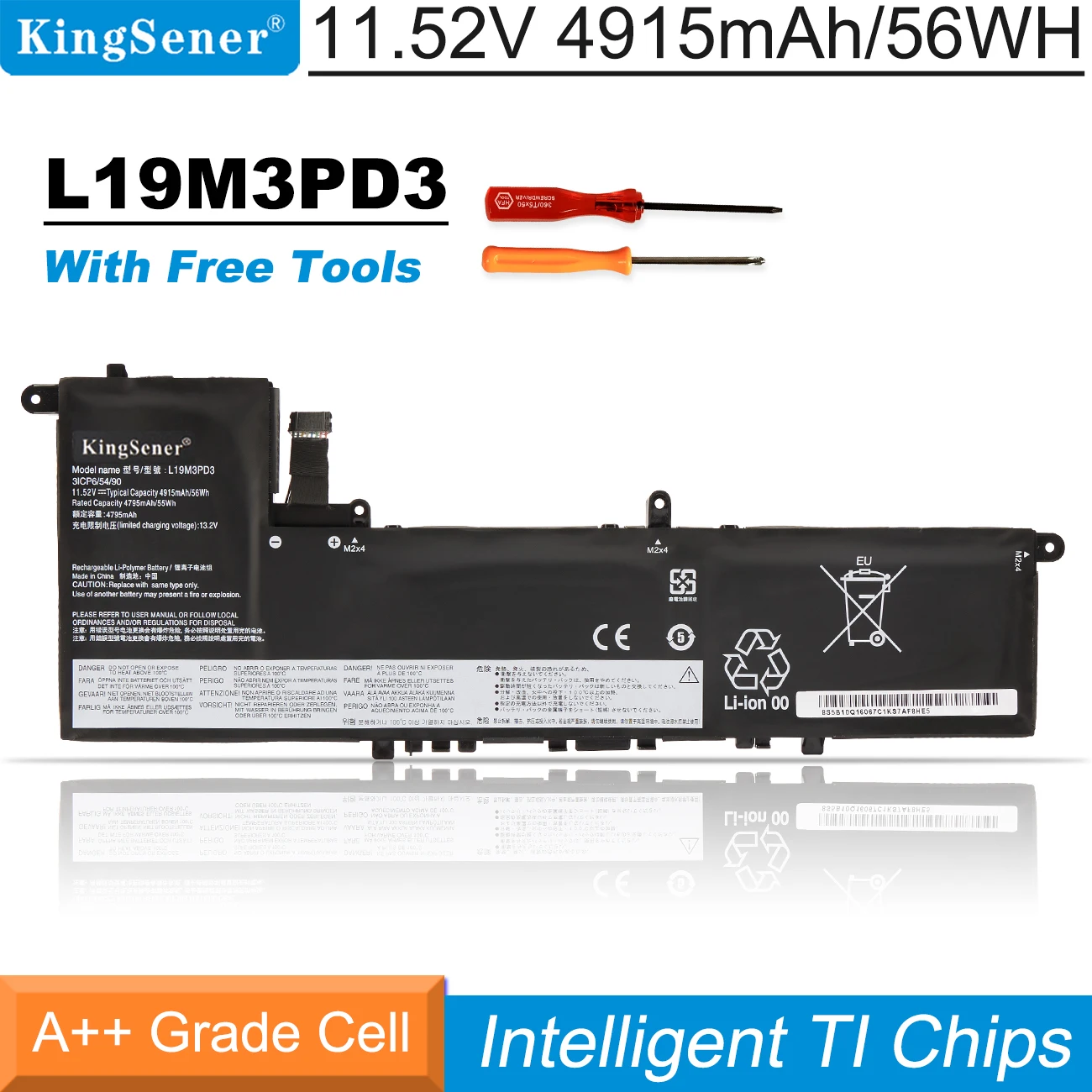 

Аккумулятор KingSener L19M3PD3 для Lenovo Ideapad S540-13API13IML13ARE 13ITL 81XC 81XA L19L3PD3 L19D3PD3 5B10V27763 5B10W67413 56WH