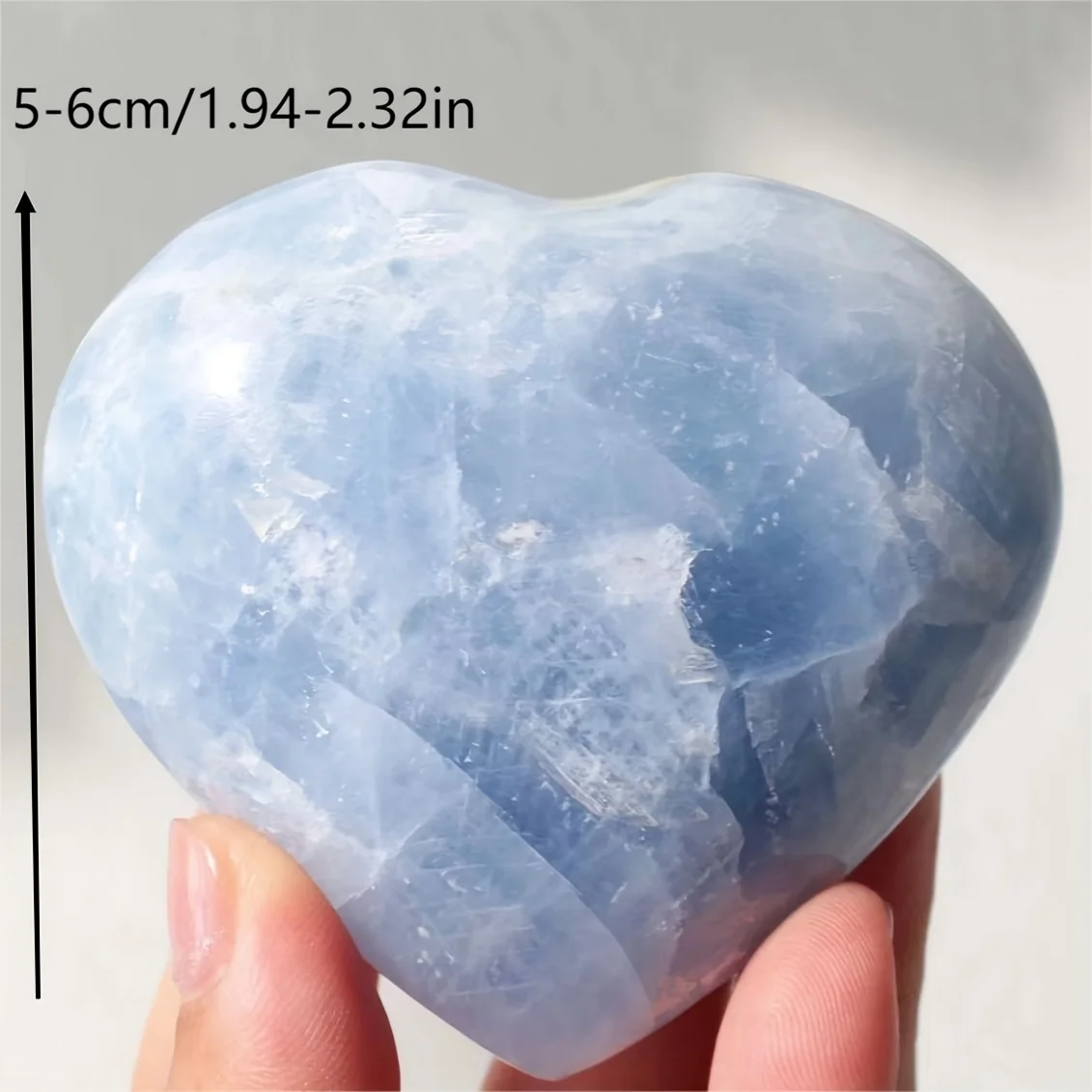 Celestite Heart Natural Crystal, Heart Gemstone For Jewelry Making, Home Decoration, Party Decoration, Desktop Decoration