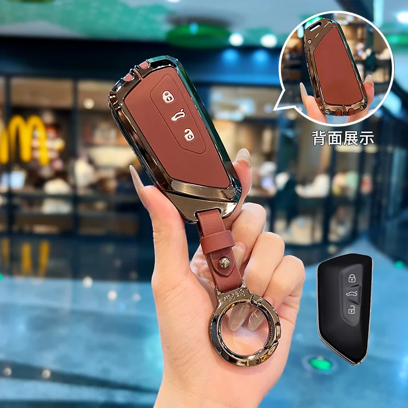حافظة مفاتيح السيارة غطاء حامل فوب لسيارة Volkswagen VW ID.3 ID.4 Golf Mk8 GTI GTD R Atlas Cross Sport Passat ملحقات السيارة #3