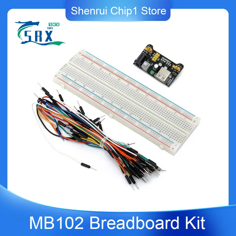 

DIY Kit Protoboard Prototype Breadboard Solderless MB102 Power Module 3.3V 5V + Breadboard 830 Points + 65PCS Jumper