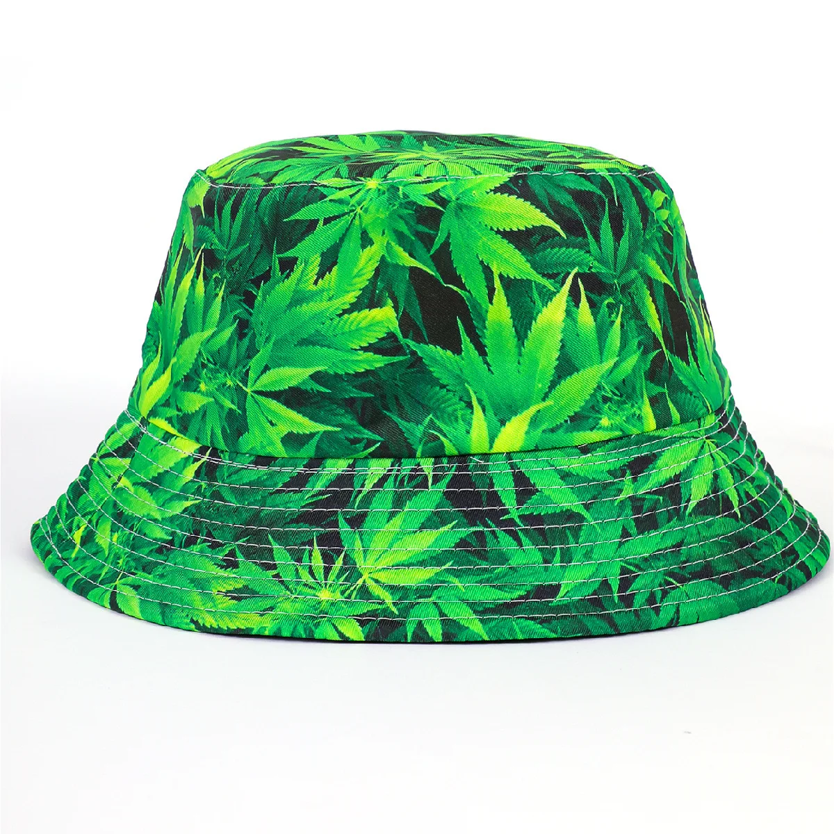 

Colorful maple fisherman hat unisex personality leaf printing hip hop Reversible bucket hats outdoor sun protection visor caps