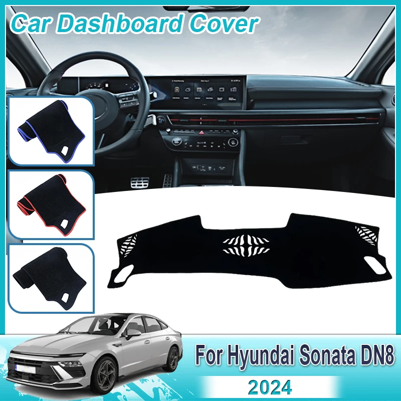 

Для Hyundai Sonata DN8 2024, чехол для приборной панели автомобиля, защитный ковер, противоскользящие подушечки, внутренний коврик, аксессуары для солнцезащитного козырька