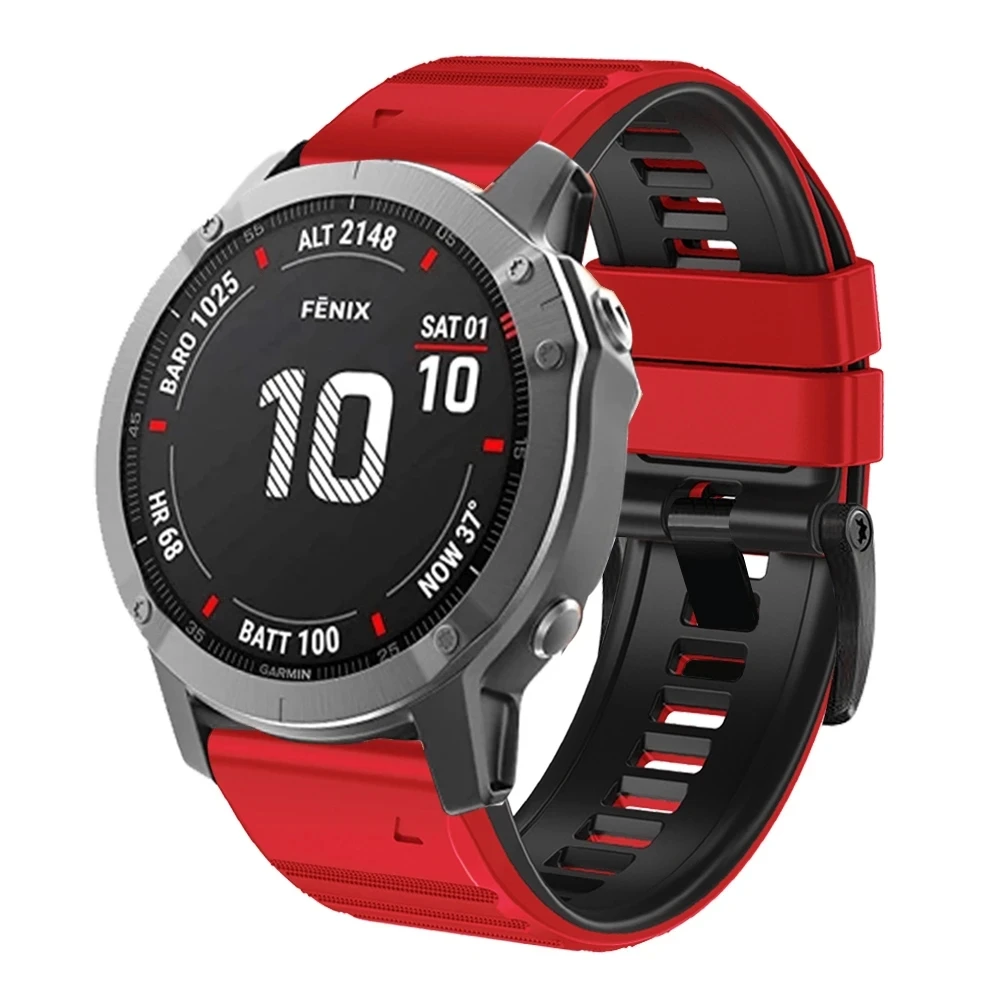 Ремешок силиконовый для GarMin Fenix 7X 7 Instinct Epix2 6X 6 Pro, быстросъемный браслет для смарт-часов Fenix5X 5Plus, 22 мм 26 мм