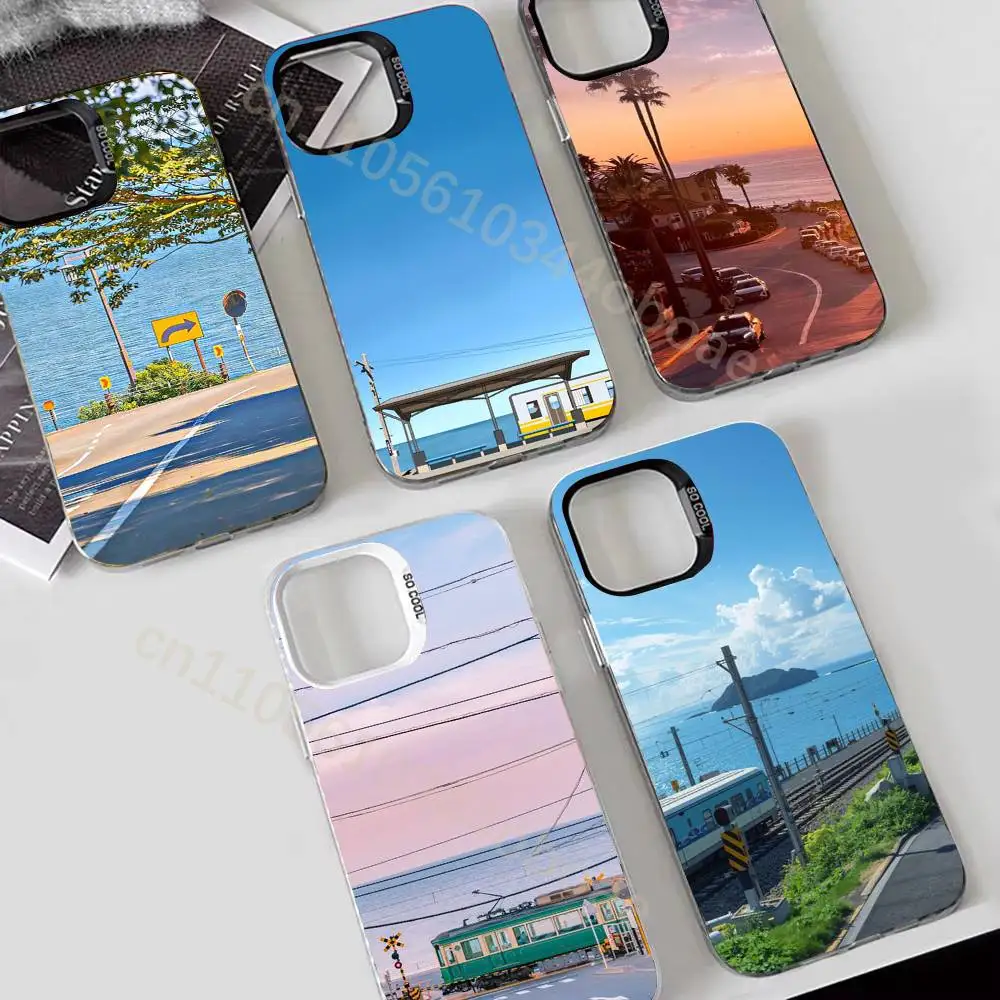 

Seaside Station Phone Case For iPhone 17,16,15,14,13,12,11,Pro,Max,Plus Shockproof Cover