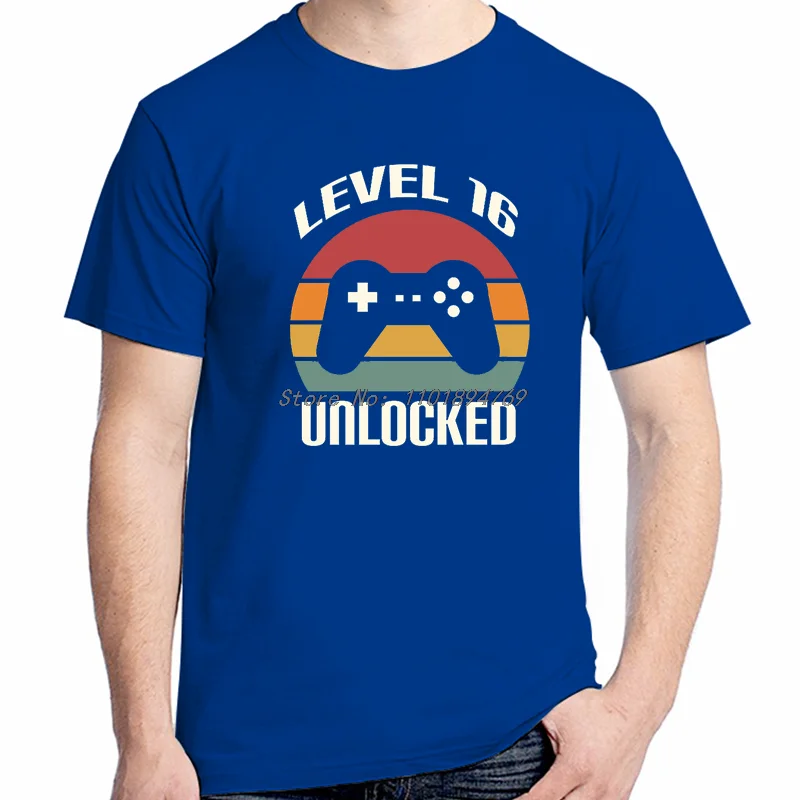 Details About Gamers 16th Birthday Mug Level 16 Unlocked Slogan Console Fashion Graphic T Shirts Cotton Short Sleeve T-Shirt