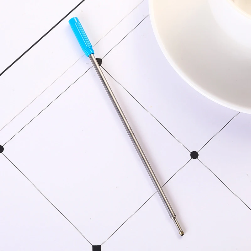 10 Pcs/lot Rotating Metal Pen Refill Special Ballpoint Pen Refill Rod Cartridge Core Ink Recharge Black Blue Ink