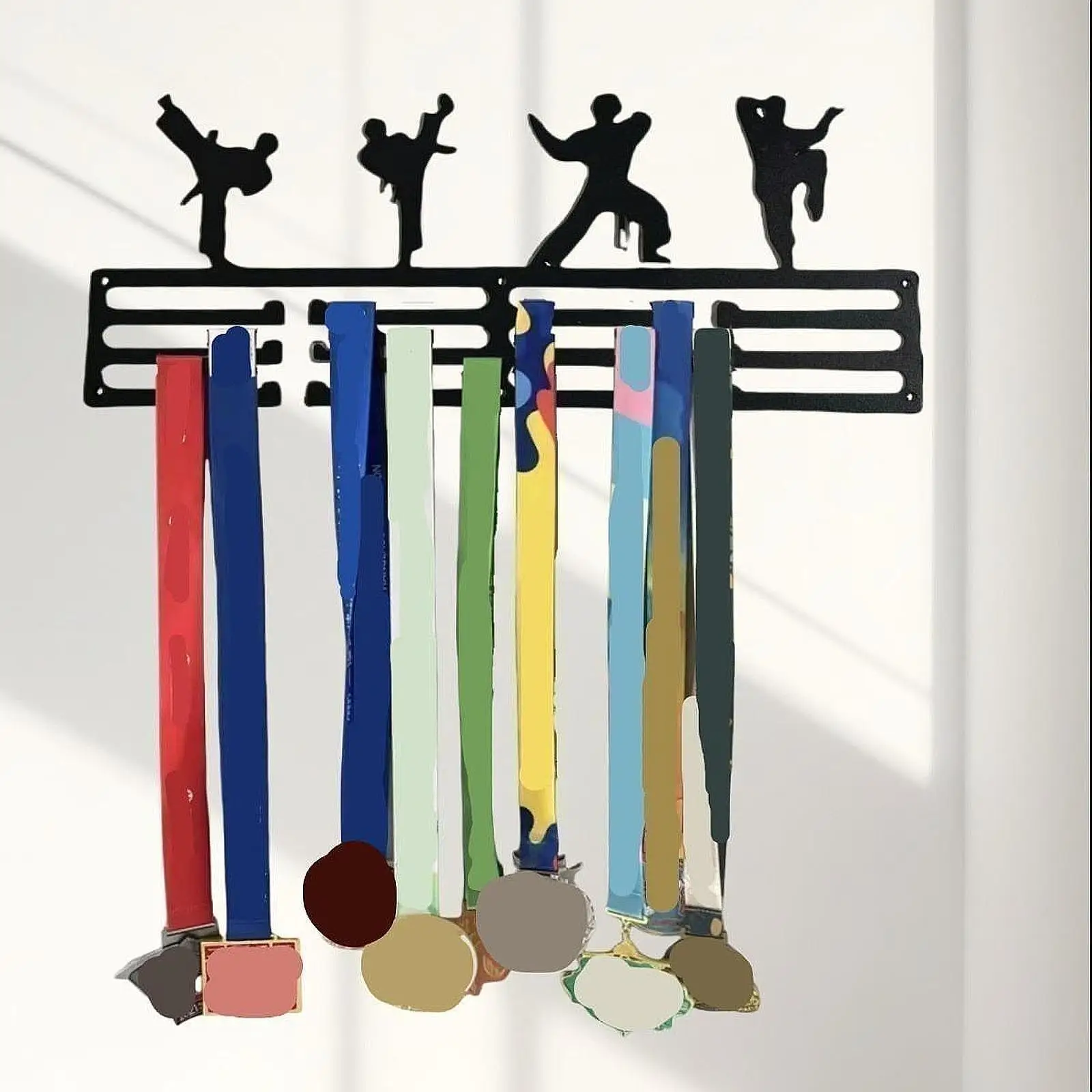 Medal Hanger Display Rack Sturdy Gifts Metal Wall Mounted Sport Awards Holder Display Hanger Rack Frame School Living Room