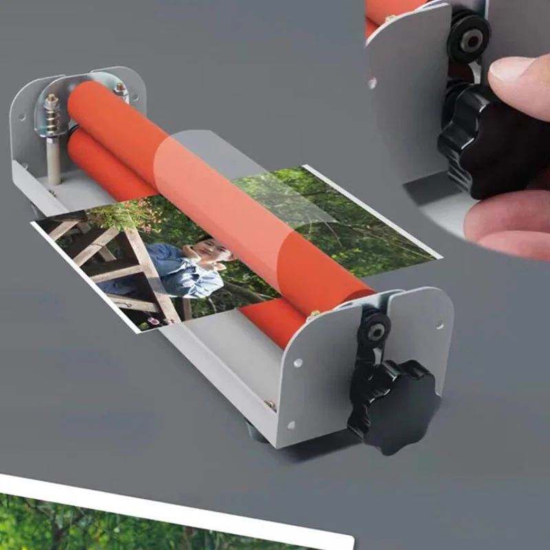 

For photos, phone boxes, handicrafts, 254mm width manual crank cold laminate, portable 12-inch manual laminate
