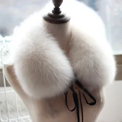 Fox Fur Collar Winter Real Fox Fur Collar For Coat Female Warm Coat Fur Collar Soft Fur Decor Scarf Lady Fashion Short Scarves