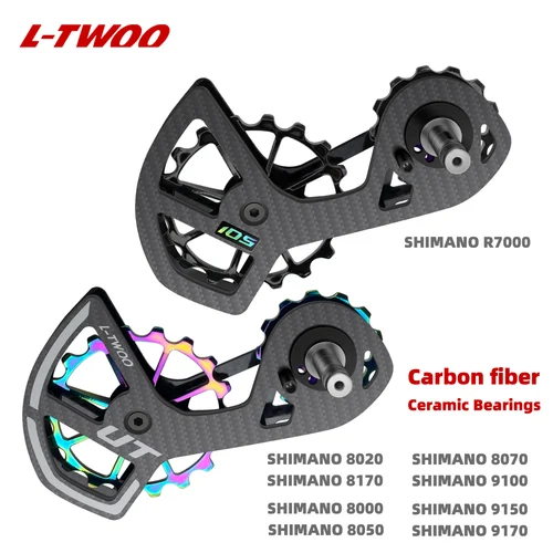 Imagen 1 del producto Juego de ruedas de polea Jockey de fibra de carbono para bicicleta, rodamiento de cerámica, desviadores traseros, rueda guía, 11 velocidades, 34T, Ultegra DURA ACE