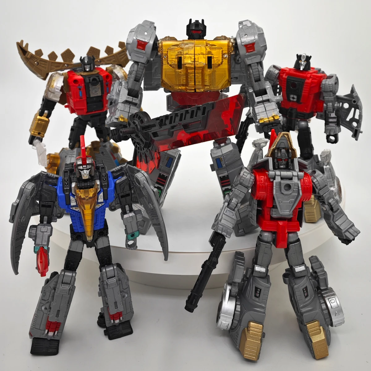 5-in-1 BPF ABS Modell-Transformation G1 Roboter-Spielzeug Dinoking Volcanicus Grimlock Slag Sludge Snarl Swoop Slash Dinobots Actionfigur