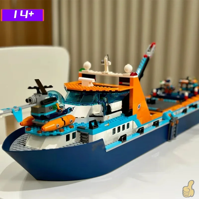 

Конструктор «Креативный город»: Морское исследовательское судно, Модель для сборки «Арктические исследования», MOC 60368, Рождественский подарок