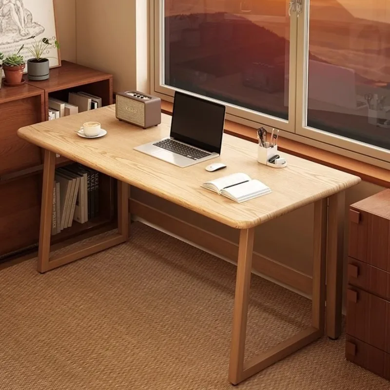 Folding Computer Desk Wooden Office Table Minimalist Bedroom Gaming Desks Space Saving Retro Rectangular Student Study Tables