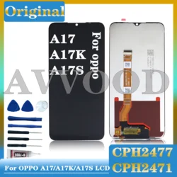 オリジナルの液晶ディスプレイ画面の交換、oppo a17、a17k、a17s lcd cph2477用のデジタルタッチスクリーンアセンブリ