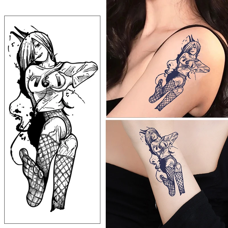 Sexy sexy lace girl temporary sticker arm thigh Waterproof and sweat resistant herbal juice tattoo sticker