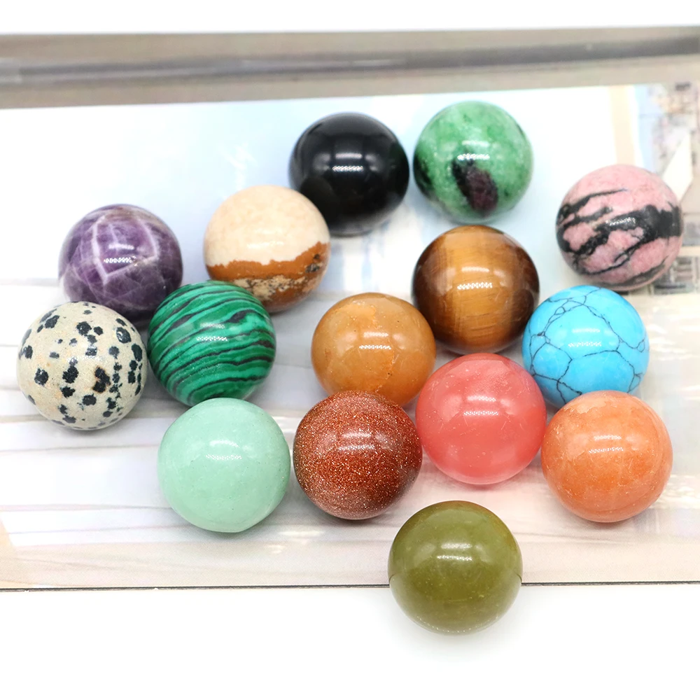 

18MM Natural Stones Gemstones Sphere Ball Healing Crystals Home Decoration Reiki Wicca Chakra Rocks Mineral Massage Globe Gift