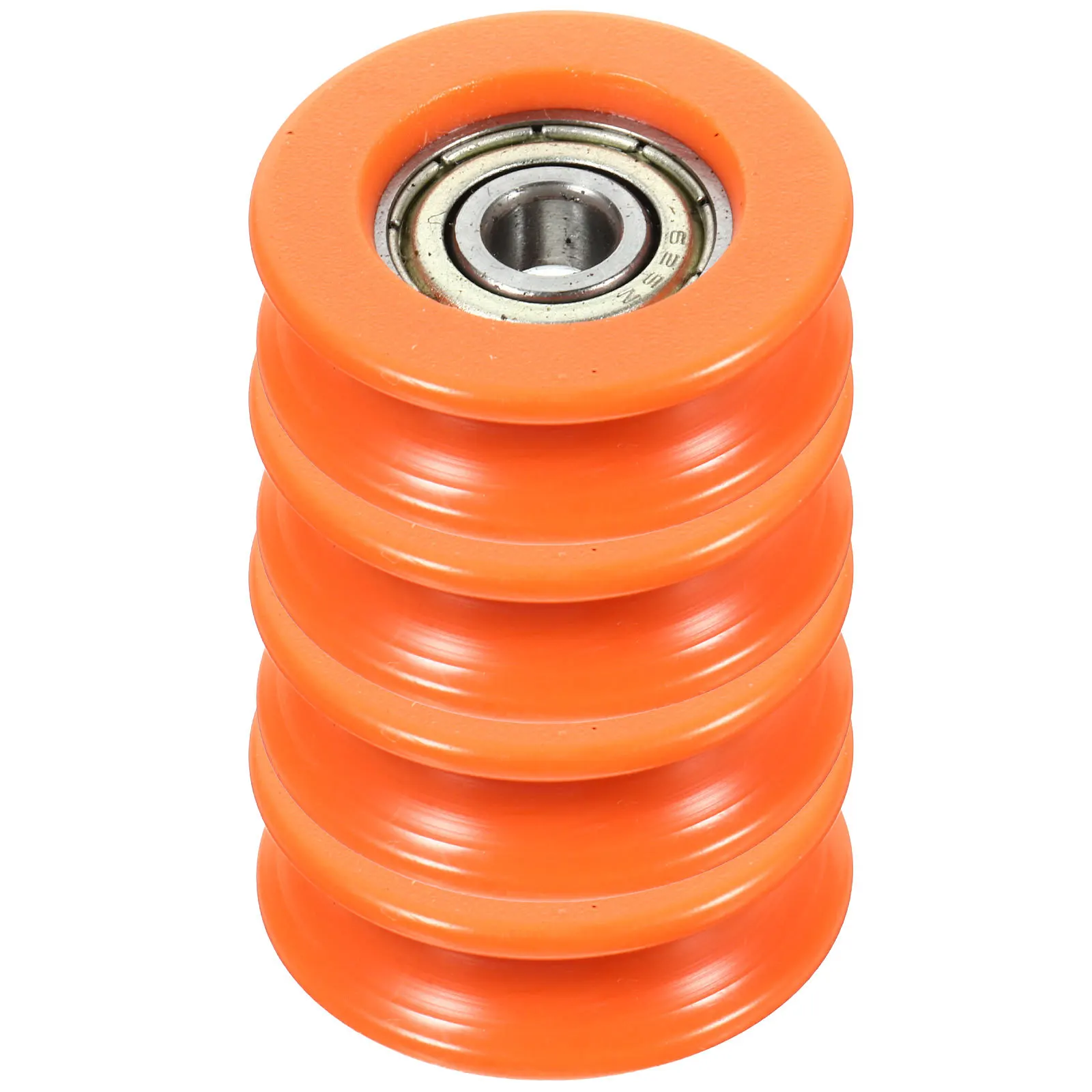 4 قطعة بكرة الأسطوانة انزلاق الباب عجلات U-شكل الأخدود البلاستيك تحمل الثقيلة المسار عجلة لخزانة البوابة المنزلقة #5