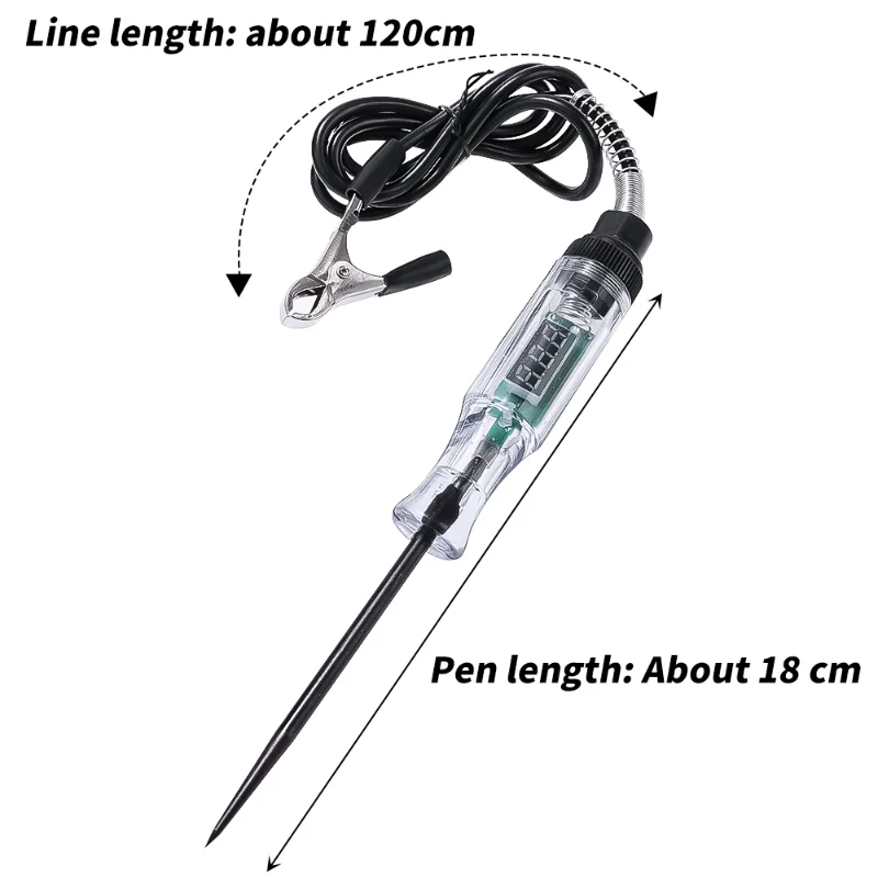 6V-37V Car Circuit Tester pen with Digital Display Positive Negative Tester Electric Probe Test Pen Auto Diagnostic Tools