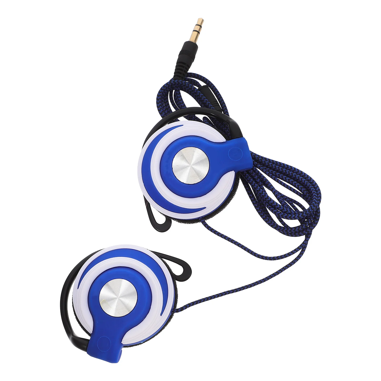 

Earhook Headphones Black 3.5Mm Stereo Sound Clip On Ear Pad Durable Cable For Phone Computer Dvd Vcd Sport Earbuds