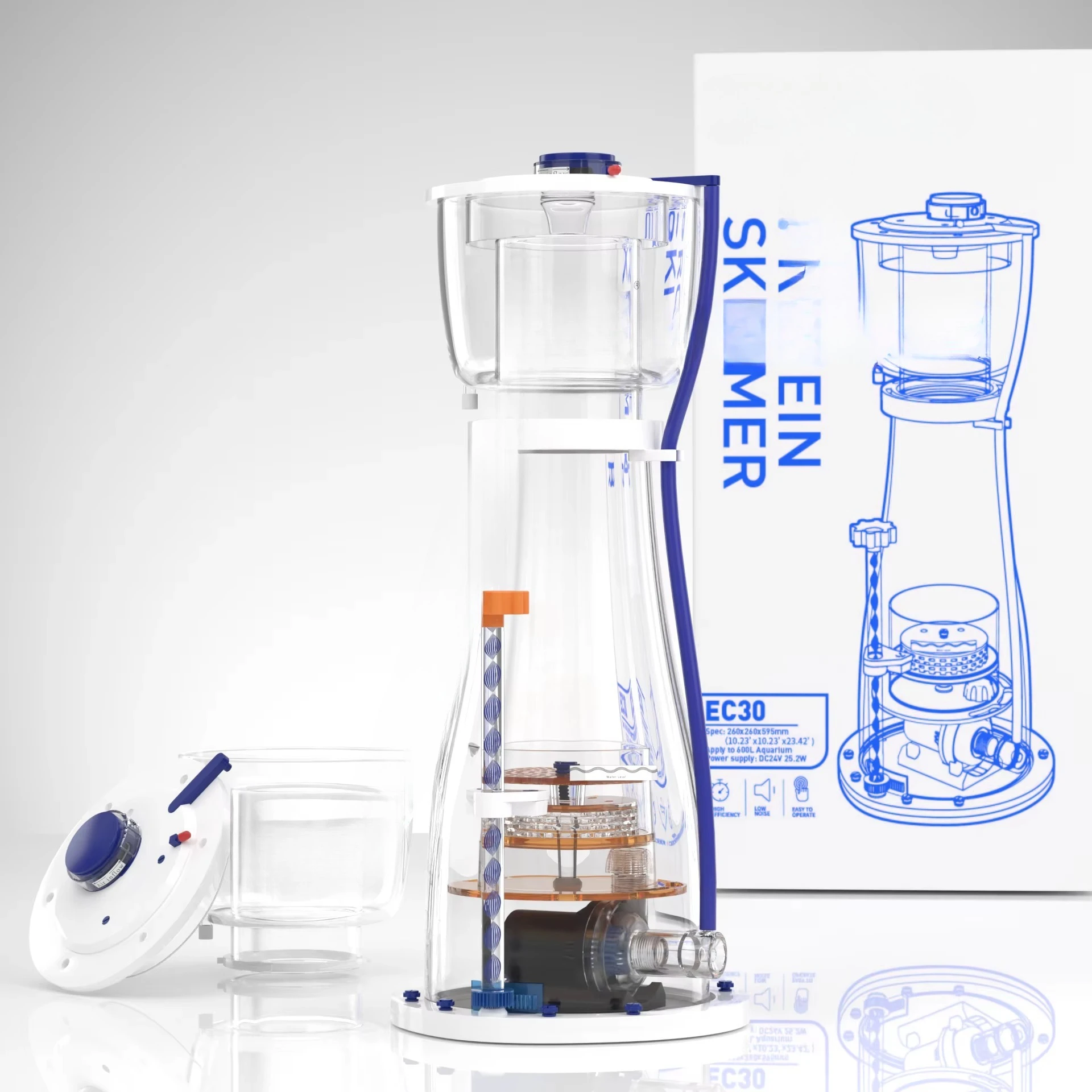 AE-EC25 Modern Plastic Internal Protein Skimmer With DC Pump Durable Fish Aquarium Reef Tank Accessory For Living Room