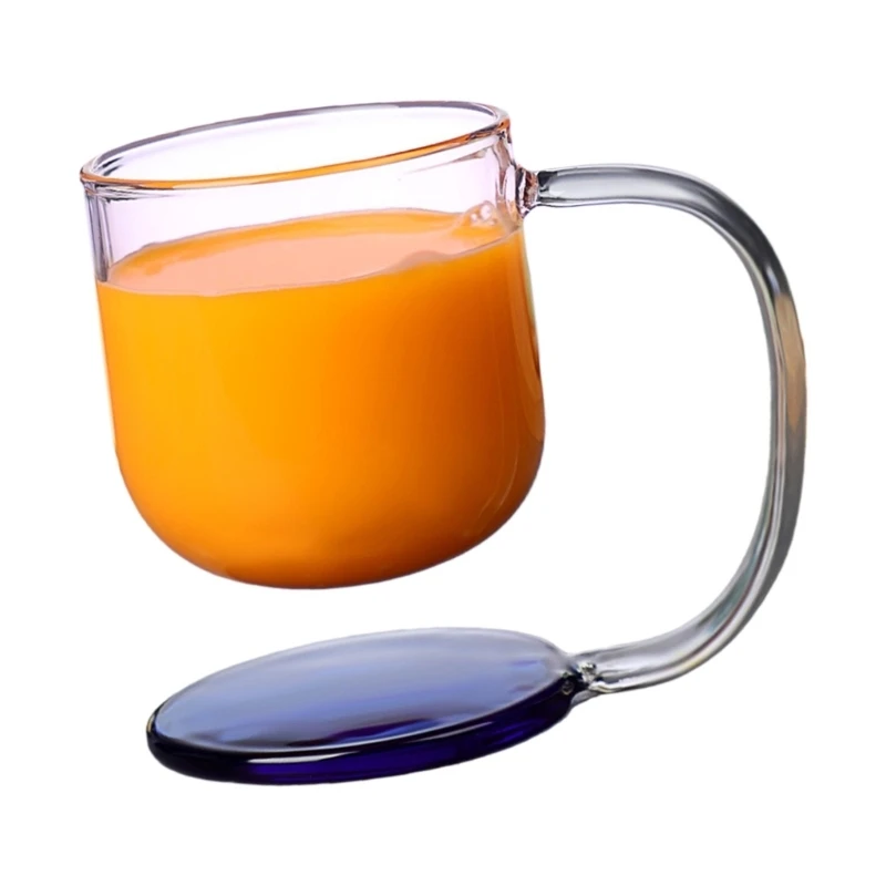 Floating Design Glass Cup Ergonomic Handle Heat Resistant For Home Office Use