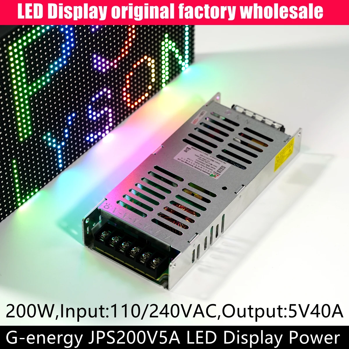 

G-energy JPS200V5-A Hot Selling 200W LED Display Screen Power Supply 110/220V Intput 5V 40A