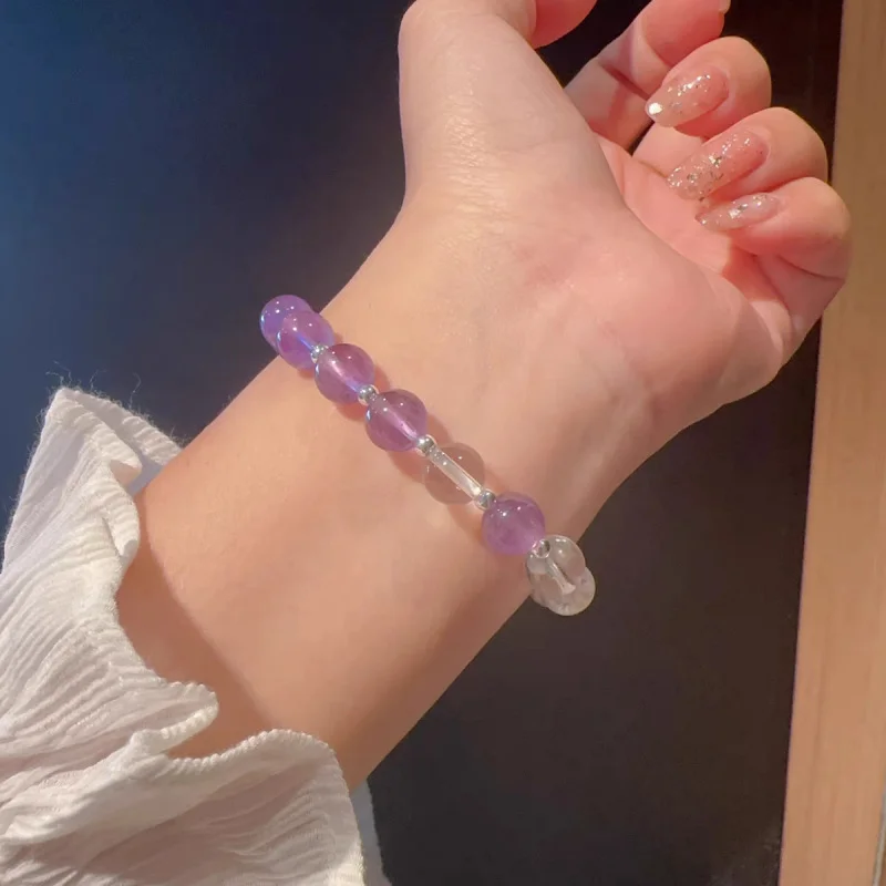 Minimalist design crystal stretch bracelet for women light luxury versatile niche fashion beaded accessory gift for besties
