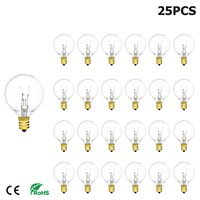 G40 Globe Clear Replacement Light Bulbs 7W Tungsten Edison Bulbs E12 2200K Warm White for Patio Lighting Decoration Wedding