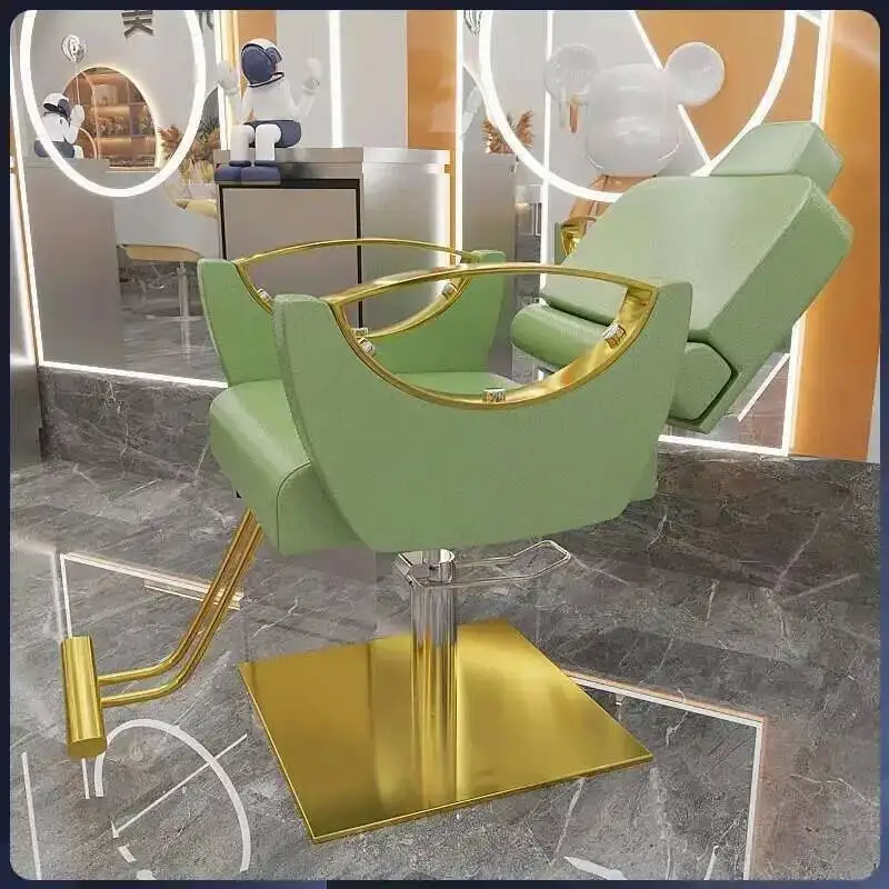 

Down Hair Barber Accent Backrest Chair Shaving Salon Special Hairdressing Net Red Shop Lifting Rotary Haircut Stool Home Decor