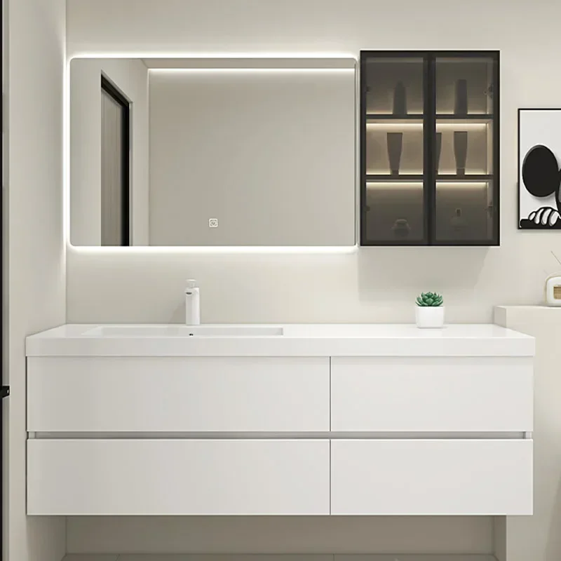 

Постмодернистский роскошный зеркальный шкаф, современная раковина, европейский деревянный шкаф для хранения, органайзер для ванной комнаты, современная мебель для комнаты Szafka