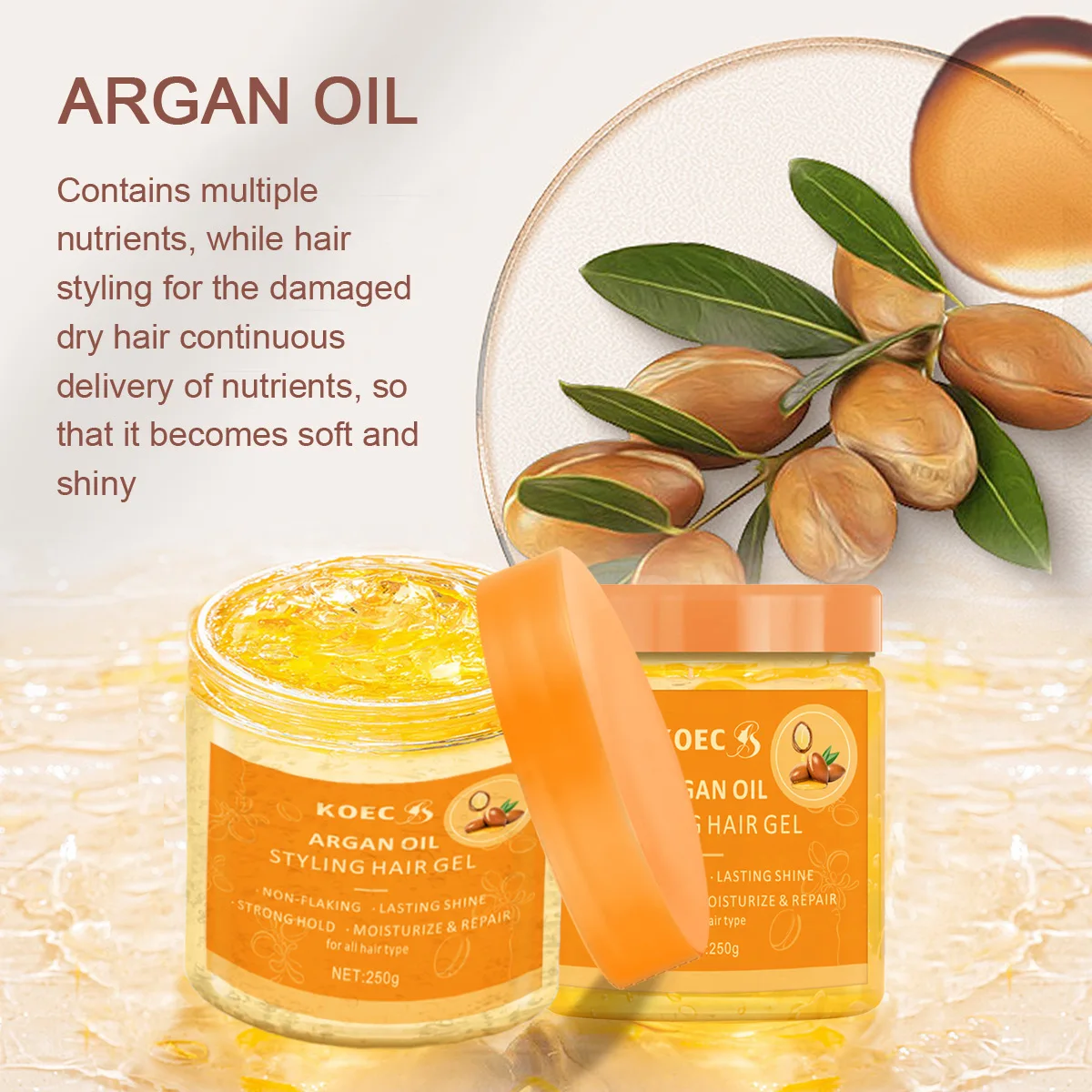 

Гель для укладки волос 250 г, не оставляет следов, стойкий блеск, сильная фиксация, увлажнение, нелипкий мусс для всех типов волос