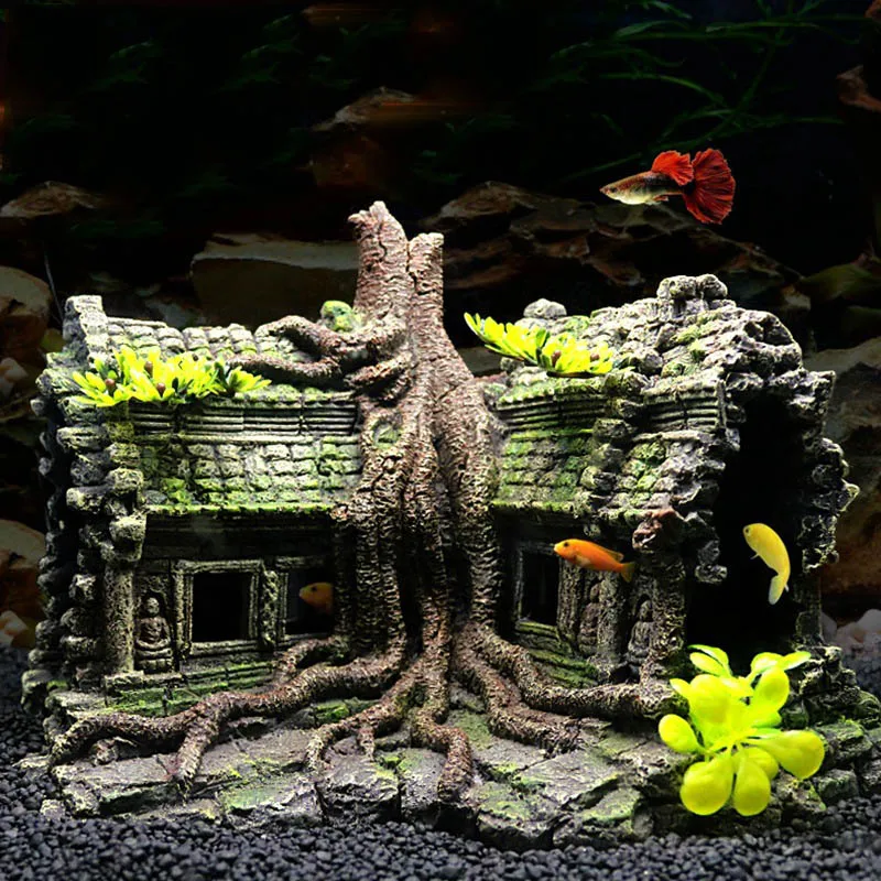 1pc Creative aquarium landscaping Castle House aquarium Landscaping Castle House aquarium tree house wooden house