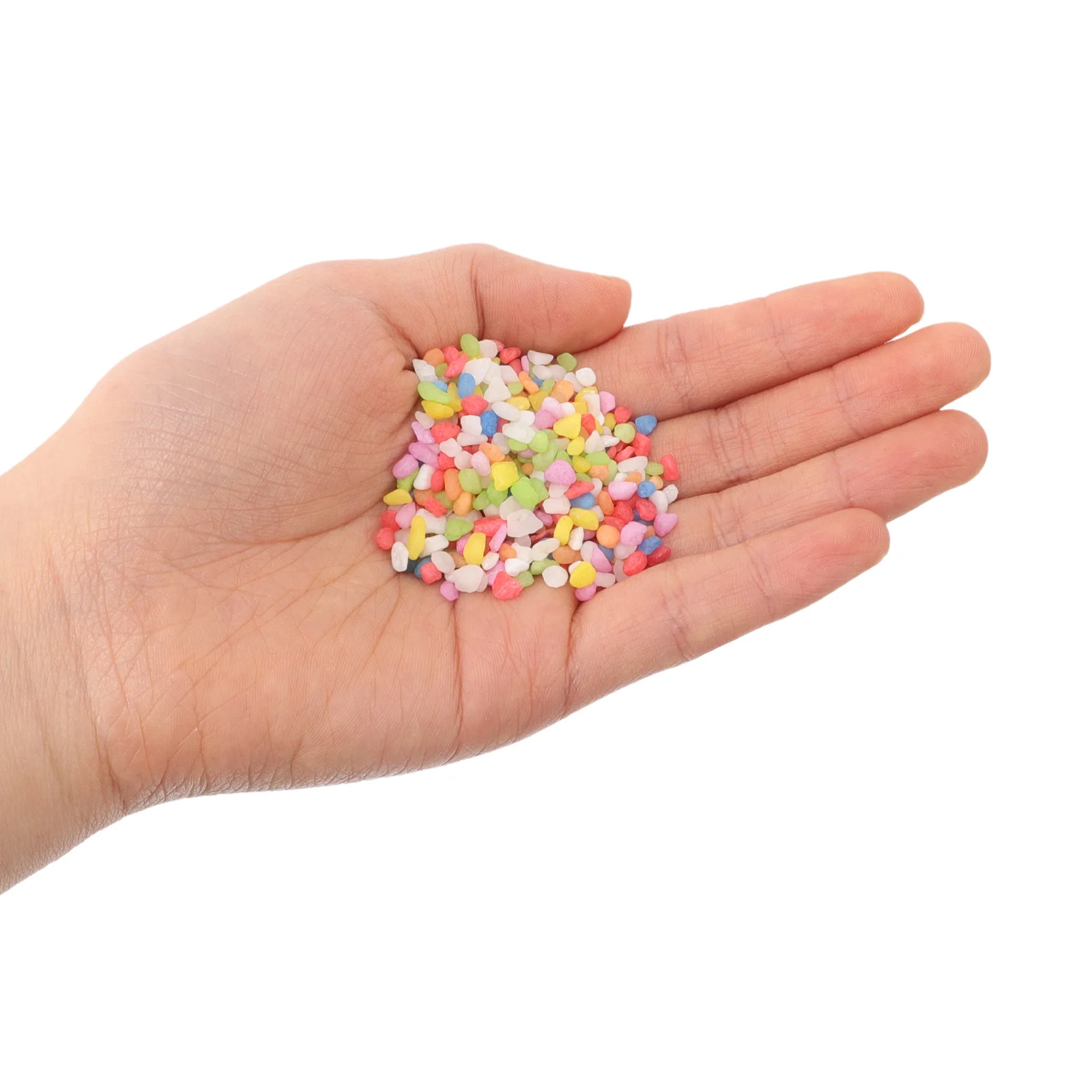 Ensemble de pierres de sable 100g, galets décoratifs, couleurs vives, matériau sûr, jeu intérieur et extérieur, Aquarium, jardin, bac à sable