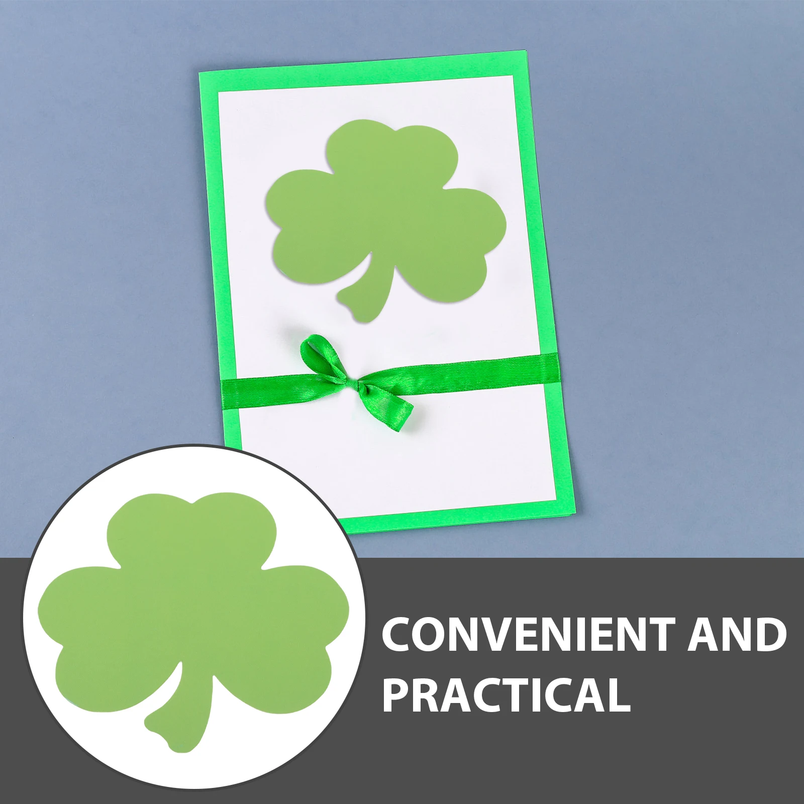 

1 set 40 Sheets Green Clover Cards 60 Adhesive Dots Paper Cutouts Classroom Decor Festive Party Supplies Leaf Shape Wall Decor