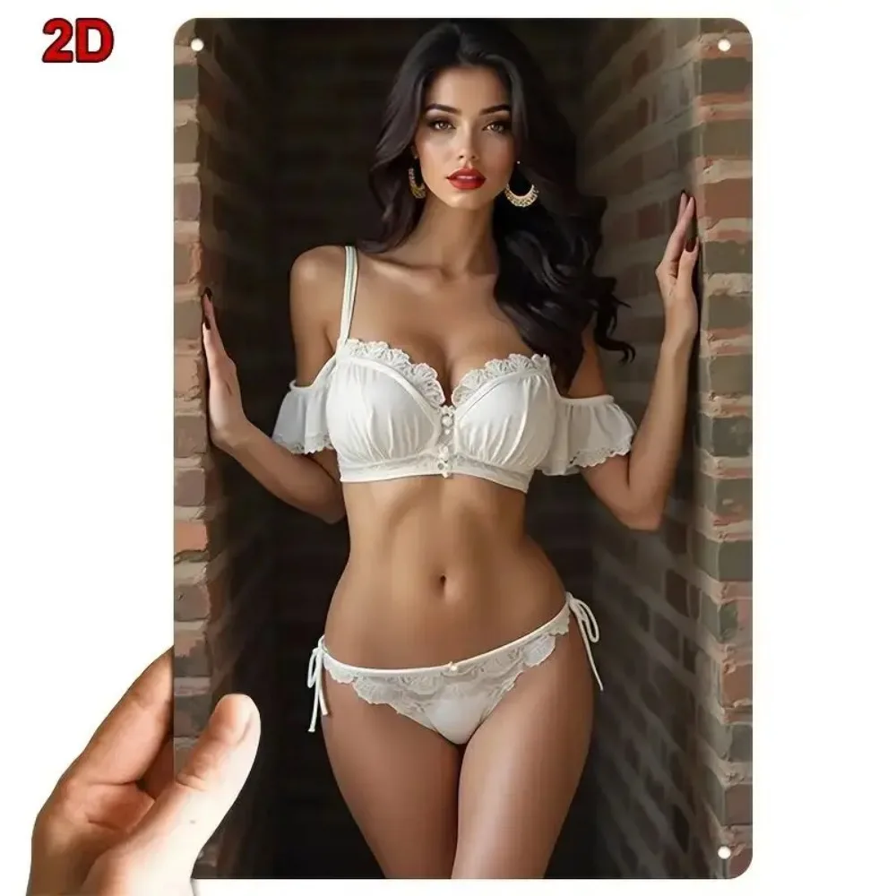 Metal Garage & Workshop Decor Plates - Sexy Girl Design, Iron Material, Decorative Metal Plates