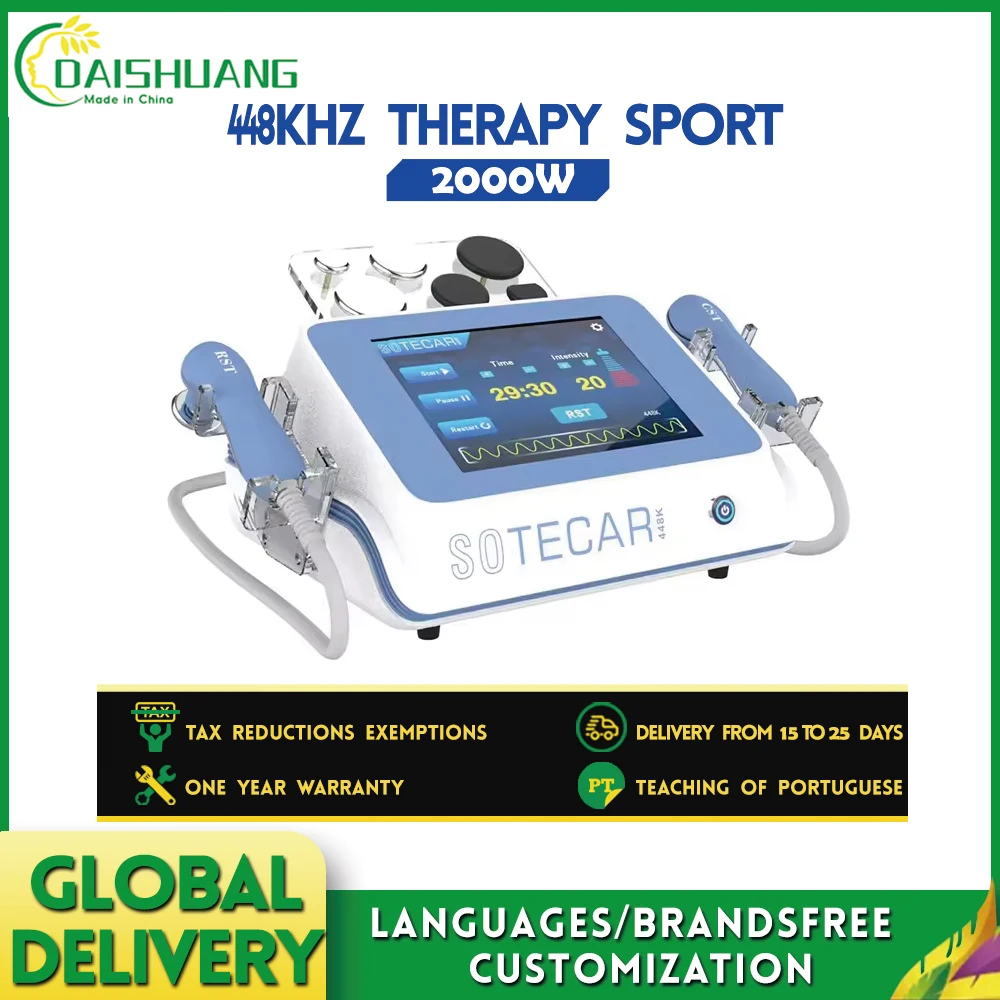 

448khz Tecar Therapy Sport Injury Rehabilitation Machine Therapy Diathermy Pain Body Relief Eye Facial Care Fat Removal Body