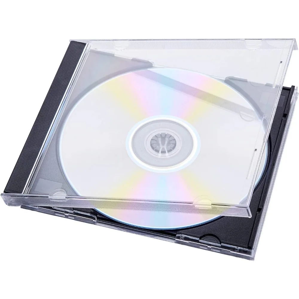 10.4 mm Standard Single Clear CD Jewel Case with Assembled Black Tray