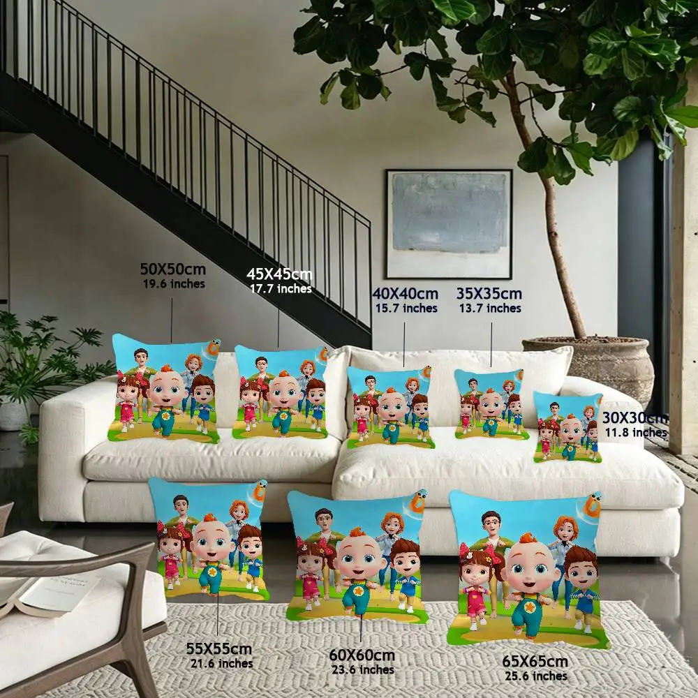 Cartoon cute baby Fashion Decorative Pillowcase Throw Cover C-CoComelons Pillow Case Cushion For Living Room Square Home Decor