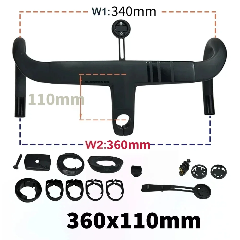 2025 New Road Handlebar DE Alanera RS T1000 Carbon Aero Lightweight 340g Integrated for Professional Cycling RHM EVO Shape image 3